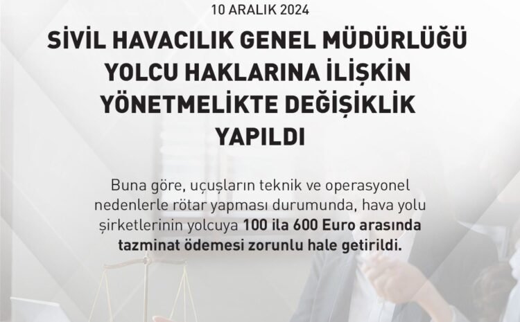 Sivil Havacılık Genel Müdürlüğü Yönetmelik Değişikliği